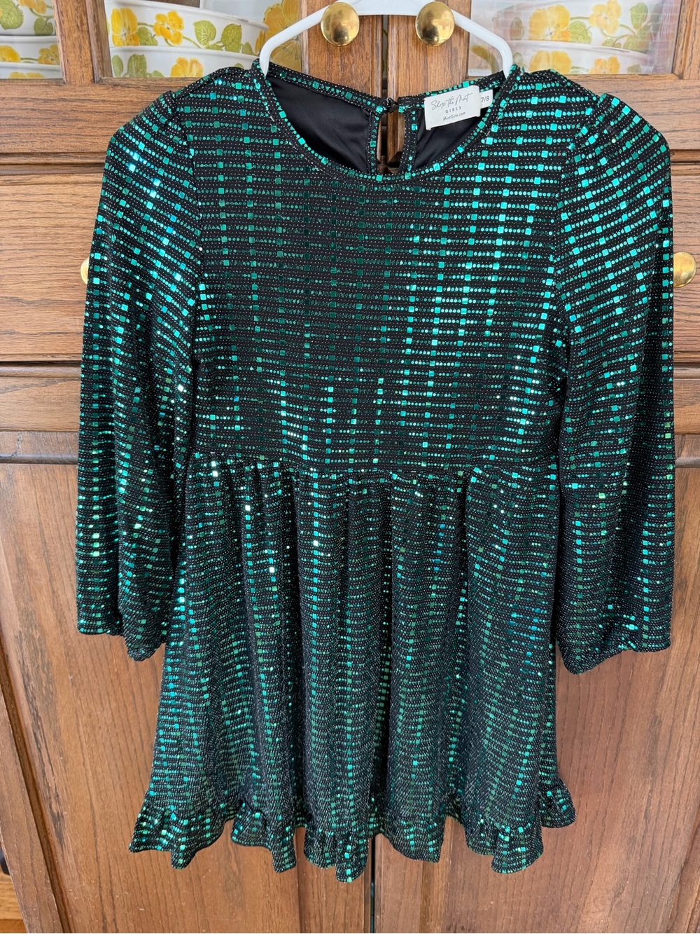 Shop the Mint Girls Metallic Green & Black Dress Size 7/8